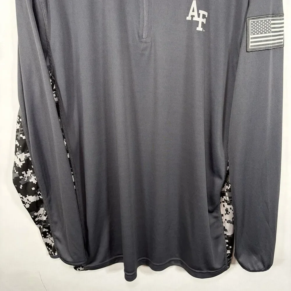 Air Force Falcons Colosseum 1/4 Zip Pullover Mens 2XL Gray Operation Hat Trick